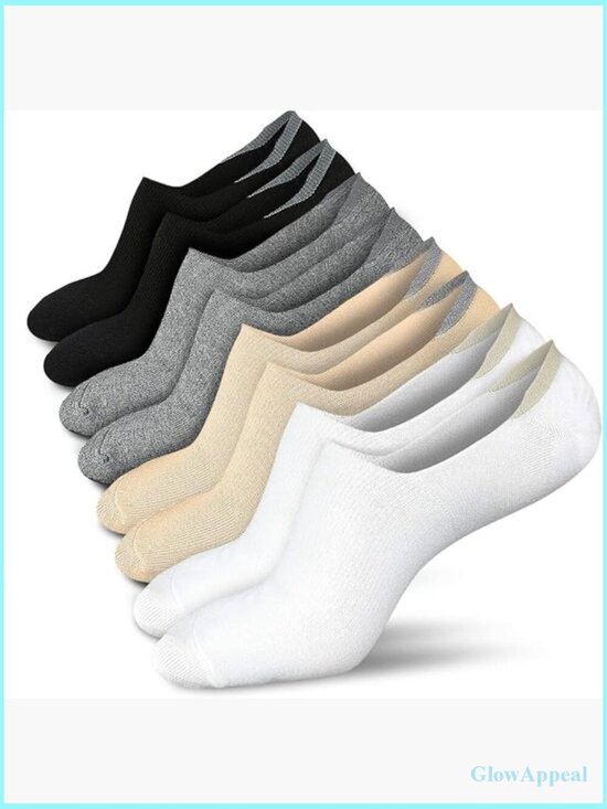 Shoes - No Show Socks Women Non Slip Low Cut Cotton Liner Socks 4 Pairs